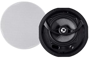 Monoprice Alpha in Ceiling Speakers 6.5 Inch Carbon Fiber 2-Way (Pair) - 113684 , BLACK,WHITE