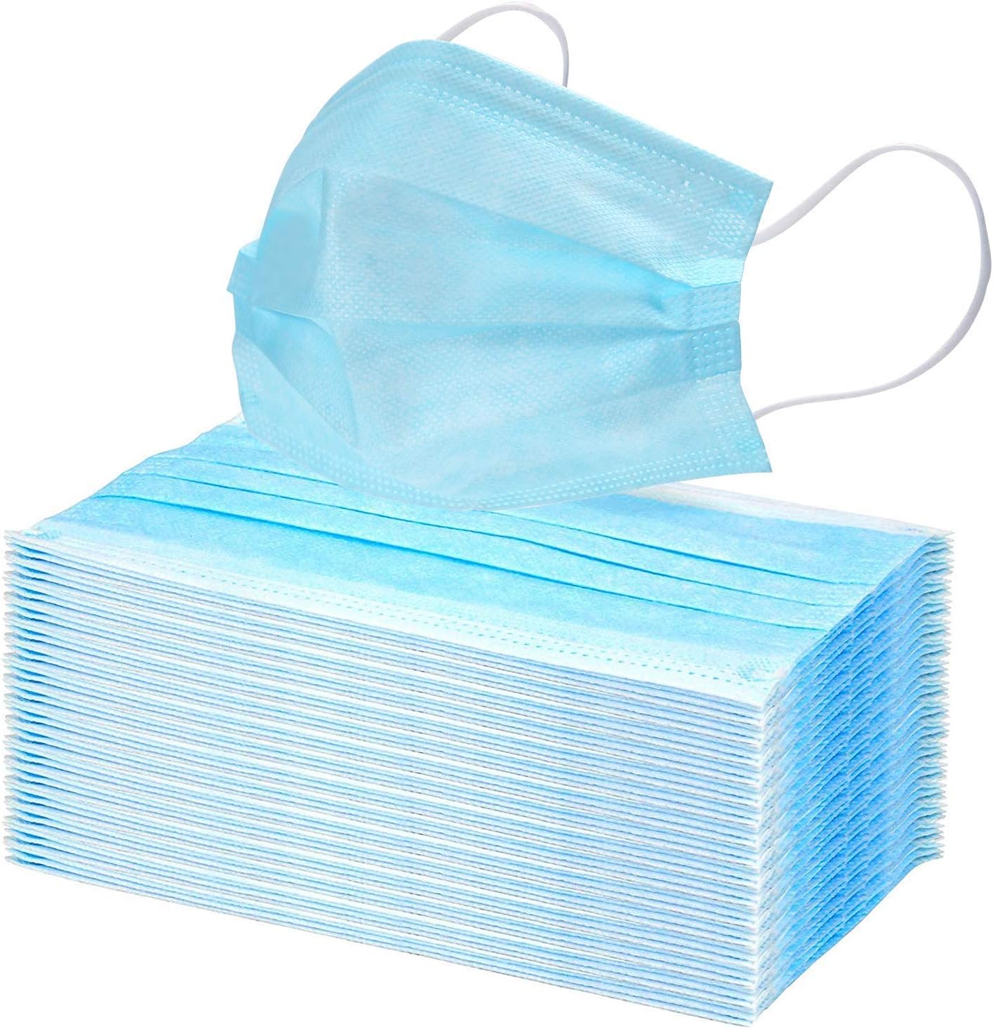 50 Pack Surgical use breathable M-A-S-K-S standard-sealed bag-hygienic facial M-A-S-K-S, health protection-UK-stock (Blue,50PCS)