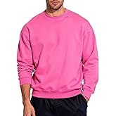 JIHUILAI Men's Crewneck Sweatshirt Plain Sweatshirts Athletic Workout Sweat Shirts Soft Long Sleeve Pullover Shirt