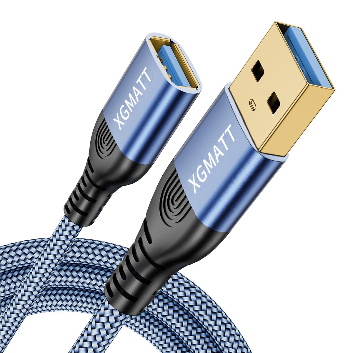 XGMATT USB 3.0 Extension Cable 2M USB 3.0 Type A Male to Female 5Gbps Data Sync USB Extender Cord Compatible with Printer, Scanner, Keyboard,HTC Vive,Card Reader, Hard Drive,PS VR, Camera,Blue — image 1