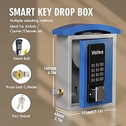 WeHere Key Lock Box with Drop Slot, Porch Hide a