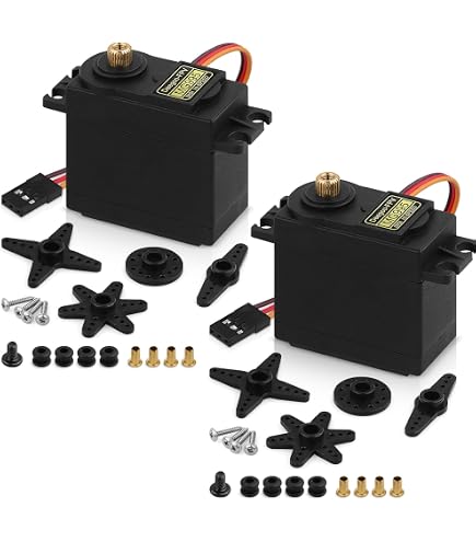 Treedix 2pcs MG995 High-Torque Metal Gear Servo Motor - 180° Control Angle, For RC Cars Robots
