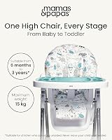 Mamas & Papas Snax Adjustable High Chair Happy Planet 6m+ view 7