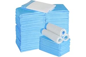 BUYOCKSS Disposable Puppy Training Pads 100 Count Pee Pads for Dogs, Cats, Rabbits and Guinea Pigs Waterproof Super Absorbent Odour Locking 13” x 18”