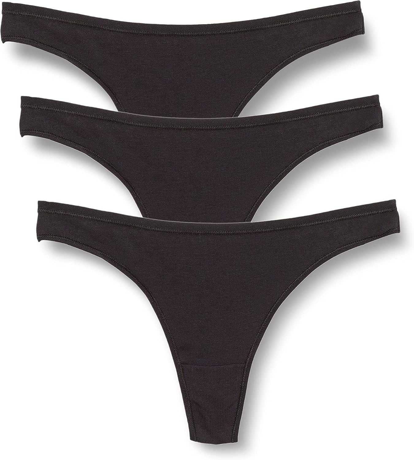 Iris & Lilly Damen Stringtanga, 3er-Pack, Mit Spitzenbündchen & Leoparden-Print – Hohes Bein, Tiefer Sitz