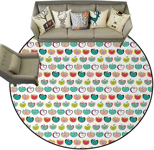 Amazon Com Apple Living Room Round Mats Area Rugs D66 Retro