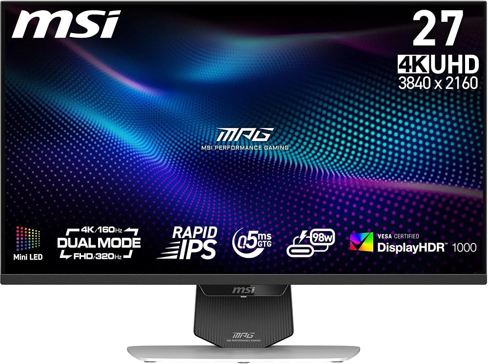 MSI MPG 274URDFW E16M 27in 4K UHD Mini-LED 1000 HDR HDMI 2.1 USB-C