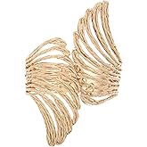 RUOFFETA Raffia Wing Cuff Bracelet for Women, Colorful Angel Wing Bangle Wide Chunky Wrist Cuff Bracelet