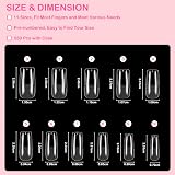 Diboniur Medium Square Nail Tips 550Pcs Full Cover 11 Sizes Soft Gel view 2