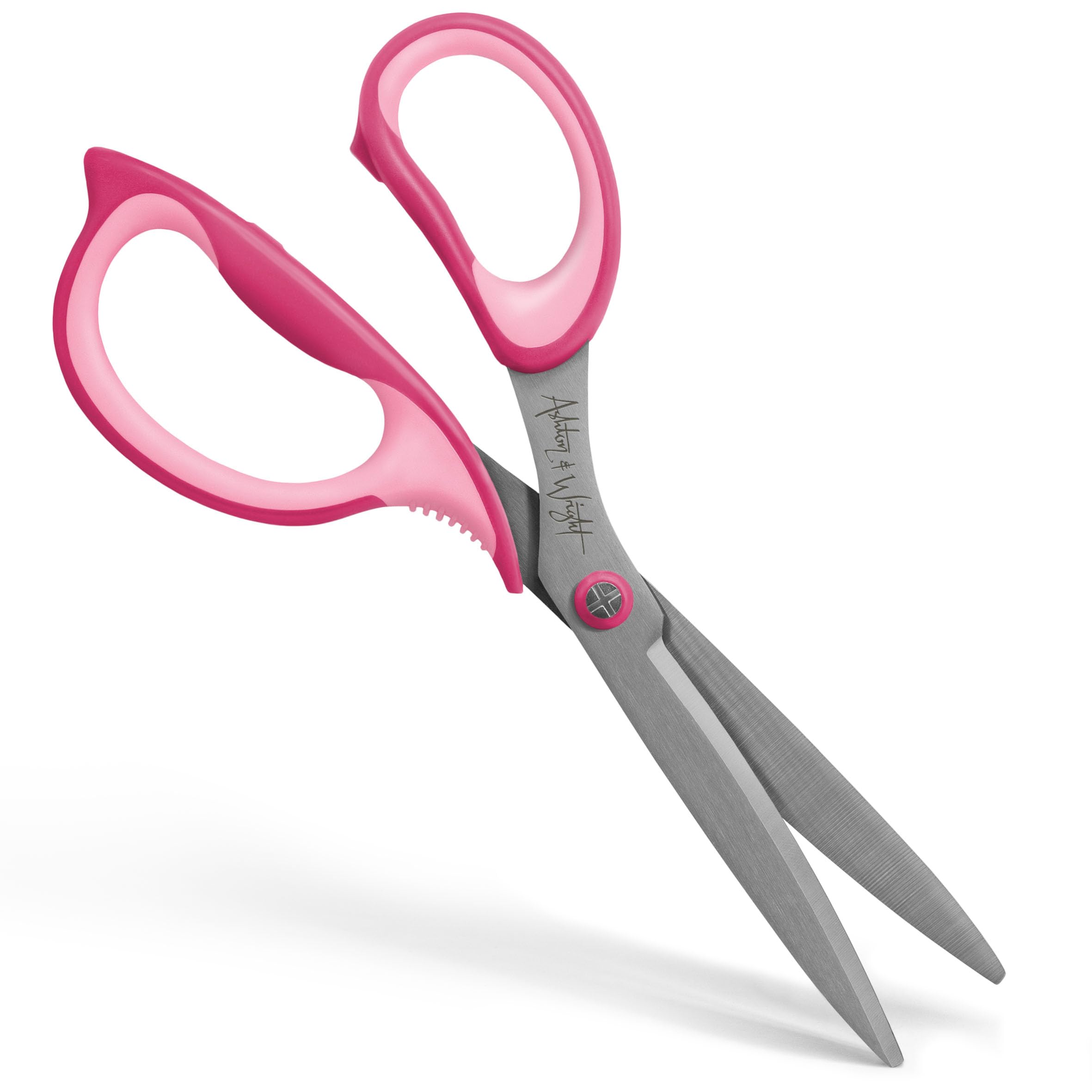Ashton and Wright - Precision SG - Soft Grip Scissors for Office, Home, Kitchen, and Craft - 210mm / 8” - Steel Blades (Pink, Left Handed)