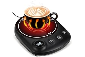 BESTFIRE Coffee Mug Warmer for Desk, Electric Coffee Cup Warmer with Auto Shut Off Function, Beverage Warmer with 4-Temp Settings Smart Coffee Warmer for Home Office, for Cocoa, Tea, Milk (131-185℉/55-85℃)