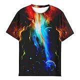 EOWJEED Boys Girls T Shirts 3D Colorful Space Tees