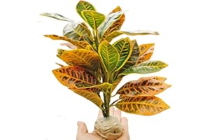 KERUIDENG Reptile Plants Terrarium Artificial Leaves Reptile Tank Decorations for Bearded Dragon Lizard Snake Geckos Chameleon Amphibian Habitat Terrarium Decor