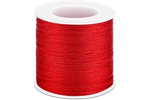 Anezus Red Nylon String for Bracelets, 0.8mm Nylon Thread Chinese Knotting Cord Wind Chime Outdoor Twine String for Beading, Necklaces, DIY Craft, Jewelry Making
