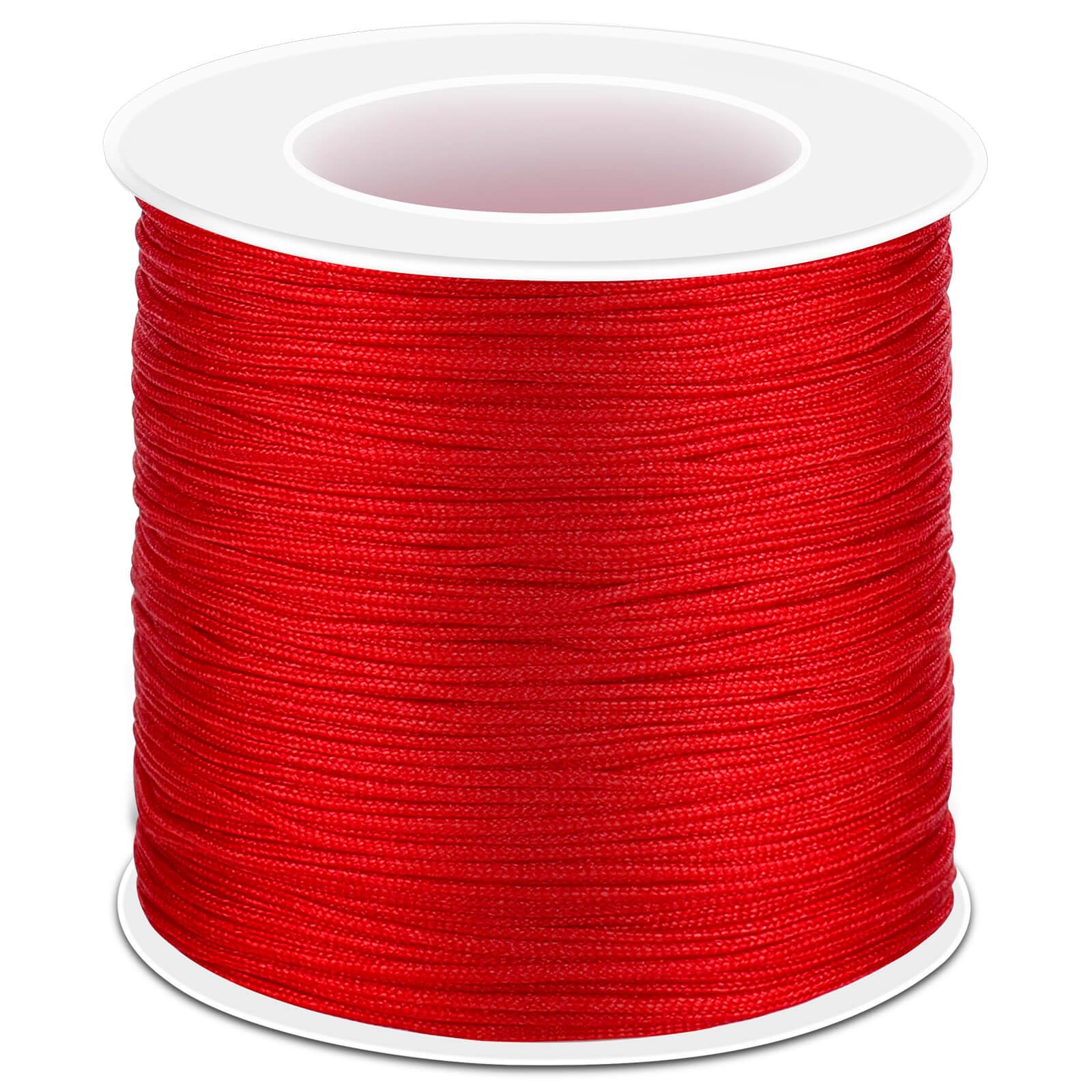 Photo 1 of ***used***Anezus Red Nylon String for Bracelets, 0.8mm Nylon Thread Chinese Knotting Cord Wind Chime Outdoor Twine String for Beading, Necklaces, DIY Craft, Jewelry Making