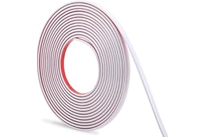 Hungbak Peel and Stick Finish Molding Trim for Wall, Ceiling, Mirror, Tile Edge, Furniture and Home Decoration (Shiny White, 10m x 1cm)