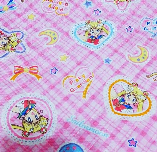 Amazon タグ付き セーラームーン ハンドメイド 生地 布 キルティング 100cm 50cm ピンク 幼稚園 保育 バック ポーチ 廃盤 当時 アニメ 萌えグッズ 通販