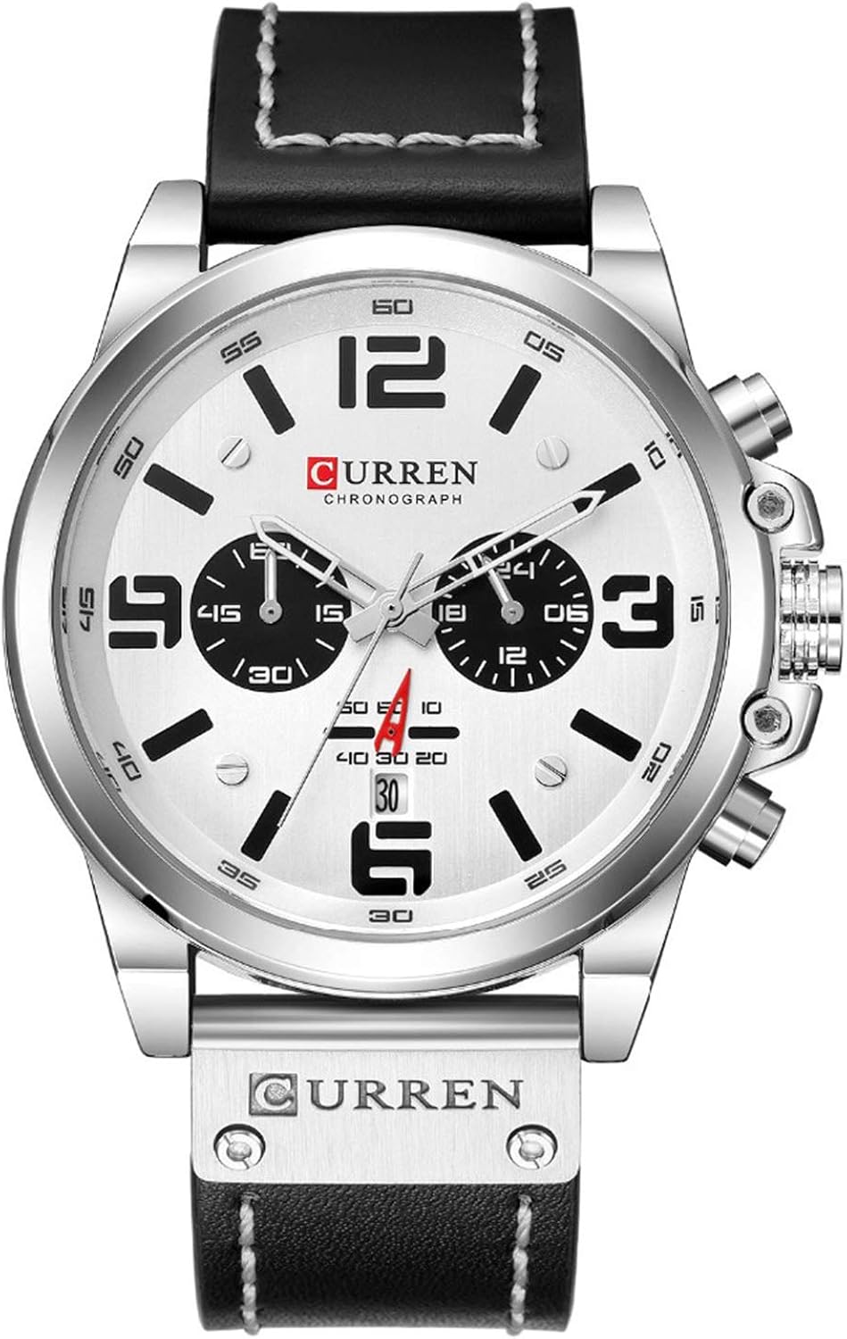 curren silver chronograph watch