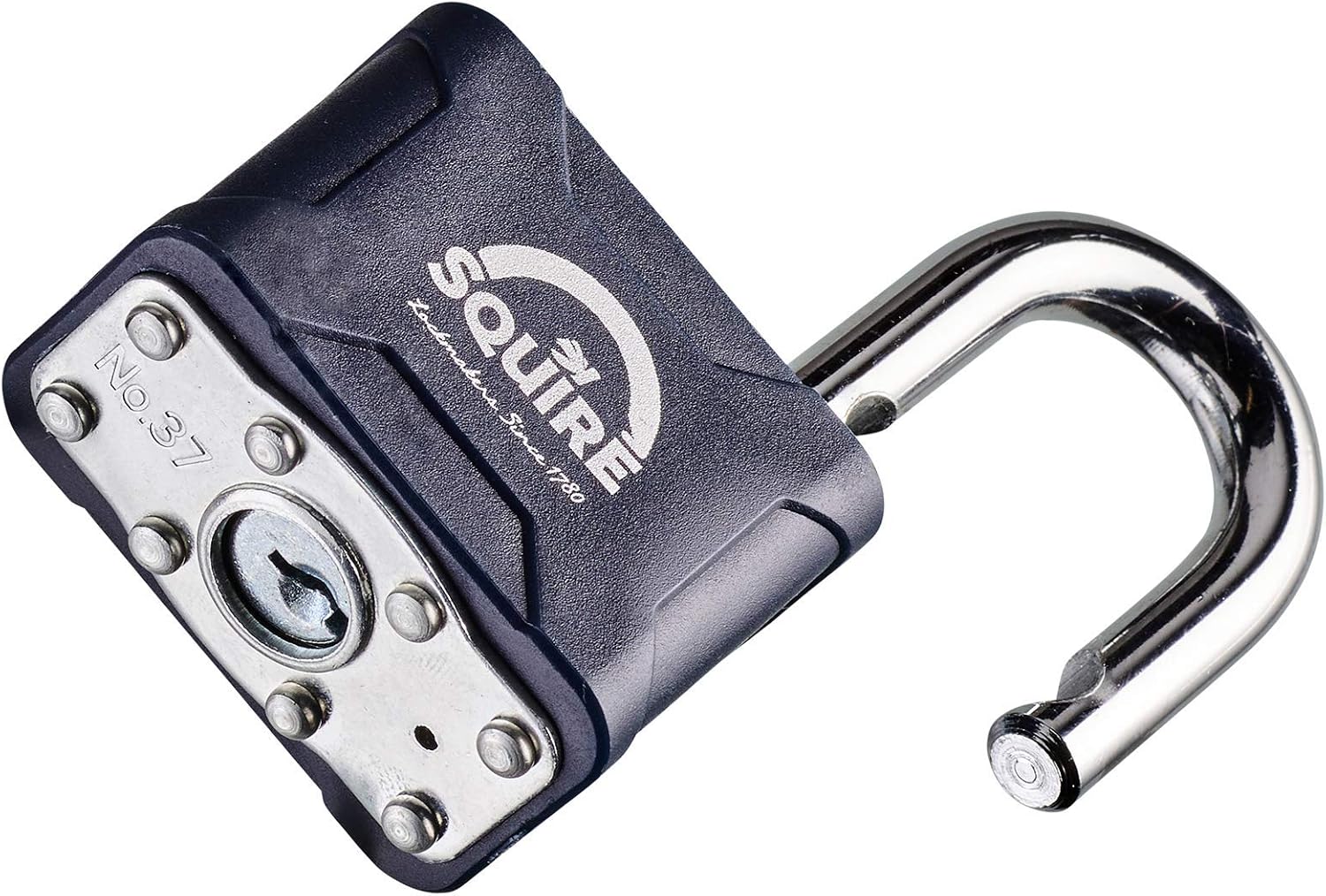Henry Squire Stronglock Laminated Open Shackle 4 Pin Double Locking Padlock, 44 mm (Length), Black - Image 4