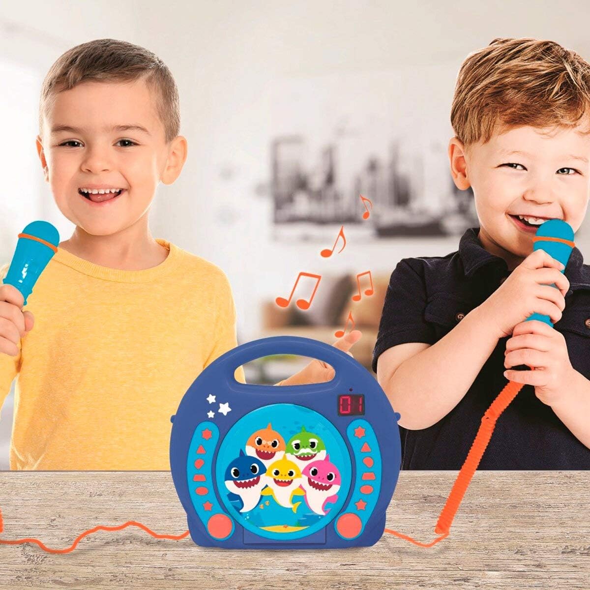 Lexibook Baby Shark Nickelodeon, CD player with 2 mics, Programming function, headphones jack - Image 4