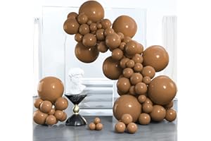 PartyWoo Brown Balloons 100 pcs Different Sizes of 18 12 10 5 Inch Boho Neutral Coffee Dark Brown Balloon Arch Kit Garland for Wedding Baby Shower Gender Reveal Birthday Party Decorations Brown-F09