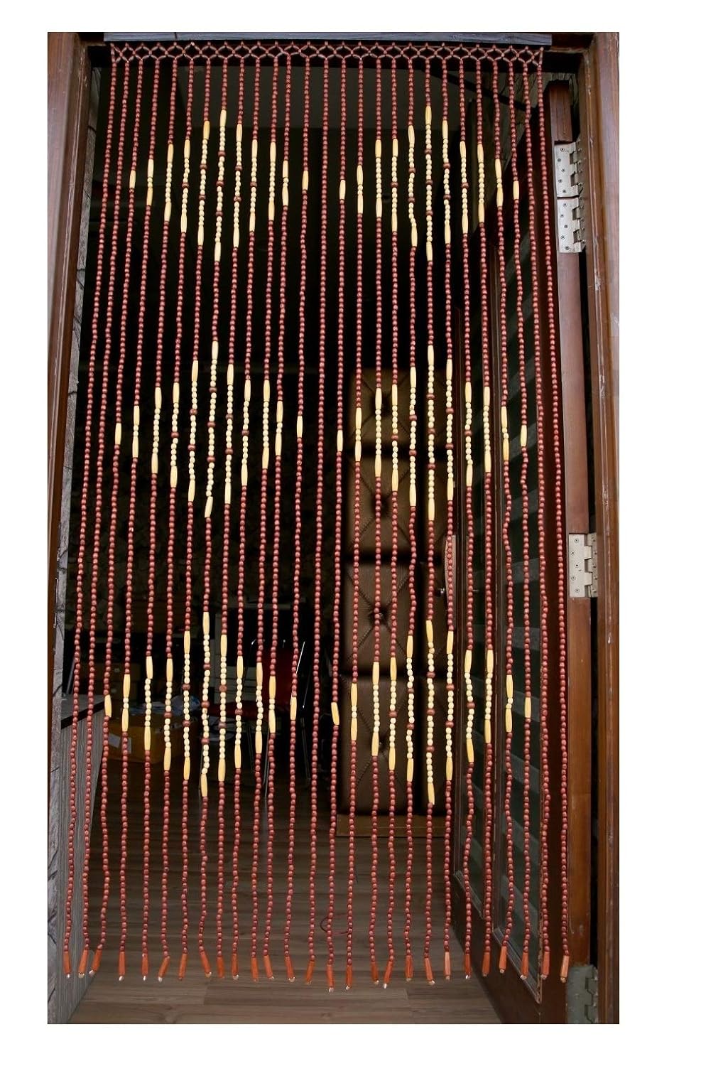 Buy Natural Bamboo Wood Beaded Curtain 27 Strands Handmade High