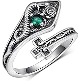 SVODEA Snake Ring Sterling Silver Spoon Rings Adjustable Thumb Open Ring Snake Jewelry Gifts for Women