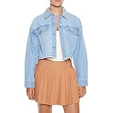 Forever 21 womens Cropped Denim Trucker Jacket