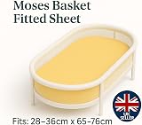 Dudu N Girlie Moses Basket Sheets 2 Pack Fitted 75x30 Yellow Jersey Cotton view 3