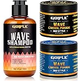 Natural Wave Pomade Strong Hold Easy Wash 360 Wave Training Hair Cream - Waves Grease for Men Water-Based Hair Cream Moisture Control - 360 Waves Wash Shampoo Enhance Waves Hair Shampoo for Black Men