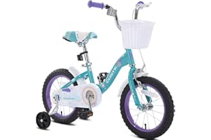 COSTIC Kids Bike for 3-8 Years Girls with Training Wheels & Front Handbrake Toddler Girl Bikes 12 14 16 Inch Princess Kids Bicycle with Basket Bike