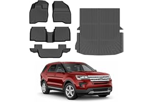 Cacartist Floor Mat Cargo Liner Custom Fit for Ford Explorer 7 Seats 2015-2019 Accessories Cargo Mat TPE 3D All Weather Water