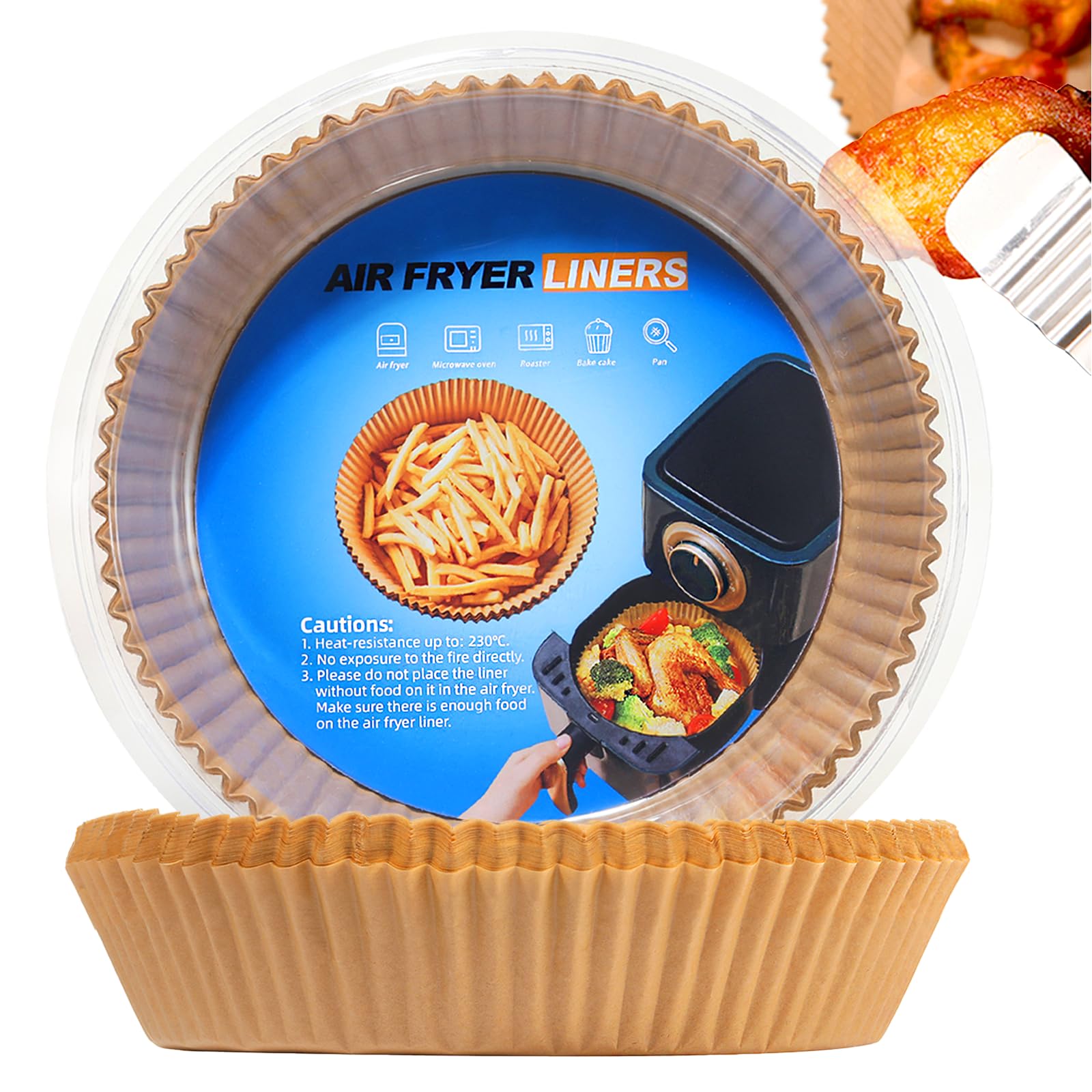 Photo 1 of 100PCS Air Fryer Disposable Paper Liners Fit 3-5QT Non-Stick Air Fryer Parchment Paper Air Frying Roasting Microwave Basket Oil-proof Resistant Baking Parchment Paper Thick (Round, 6.5inch)