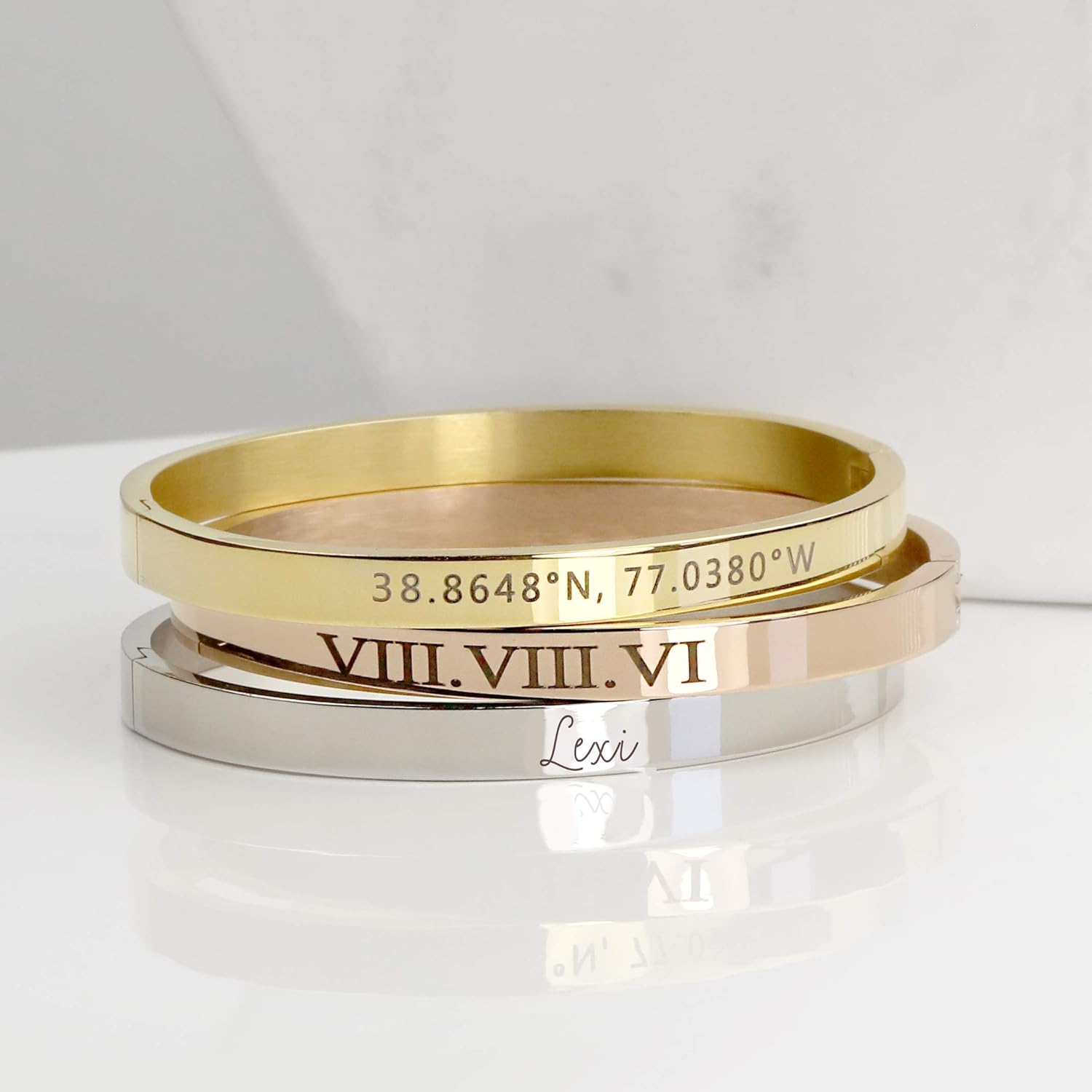personalized bangle bracelets for her