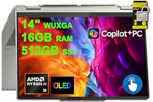 Lenovo Yoga 7 2-in-1 Laptop 14" WUXGA OLED Touch (100% DCI-P3, 600nits HDR) AMD 6-core Ryzen AI 5 340 (Up to 50 Tops) 16GB RAM 512GB SSD for Creator Business Professional Win11 ICP Hub w/Copilot AI