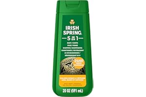 Irish Spring 5 in 1 Moisturizing Body Wash for Men, Shampoo, Conditioner, Body and Face Wash, and 24 Hour Deodorizer, Paraben