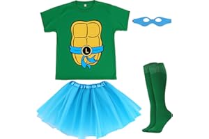 FONYFA for TMNT Costume Set, Halloween Tutu Skirts Women Shirt for TMNT Costume for Funny Halloween Christmas