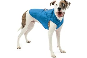Kurgo Loft Dog Jacket - Reversible Cozy Coat for Outdoor Adventures - Water Resistant - Athletic Fit - Machine Washable Fabric - Reflective Dog Gear - Medium - Coastal Blue