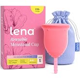 Lena Menstrual Cup - Soft Reusable Period Cups for Women - Small, Pink | USA Medical-Grade Silicone, Heavy Flow, 12-Hour Comfort, Leak-Free Protection, Beginner-Friendly Feminine Care, Original