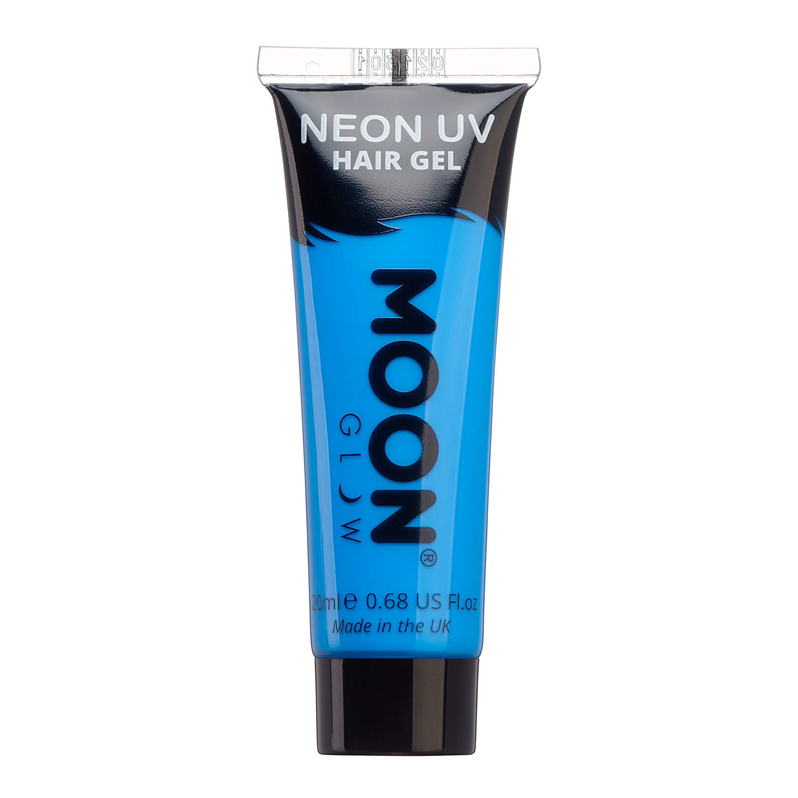Moon Glow - Neon UV Hair Gel - 20ml Intense Blue – Temporary wash out hair colour dye - Spike and glow!