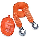JCHL Tow Strap Heavy Duty with Hooks 2”x20’ 15,000LB Recovery Strap 6,8 Tons Towing Strap with Safety Hooks Polyester