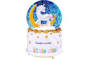 IUXROBU Rainbow Unicorn Snow Globe Automatic Snow Flakes with Coloful Light Music Christmas Birthday Presents Gifts for Kids Girls Baby Sister Daughter Granddaughter Women Mom Grandma