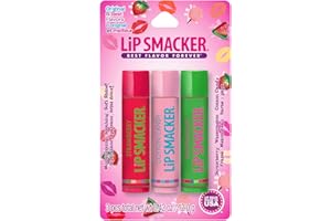 Lip Smackers Flavored Lip Balm Original & Best - Moisturizing, Soothing Trio Strawberry, Watermelon, & Cotton Candy