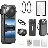 Vasgather Camera Accessory Kit for Insta 360 X4(No Fit for X4 AIR)- Lens Guards, Silicone Case, Camera Case,Screen Protectors (Black, Unisex)