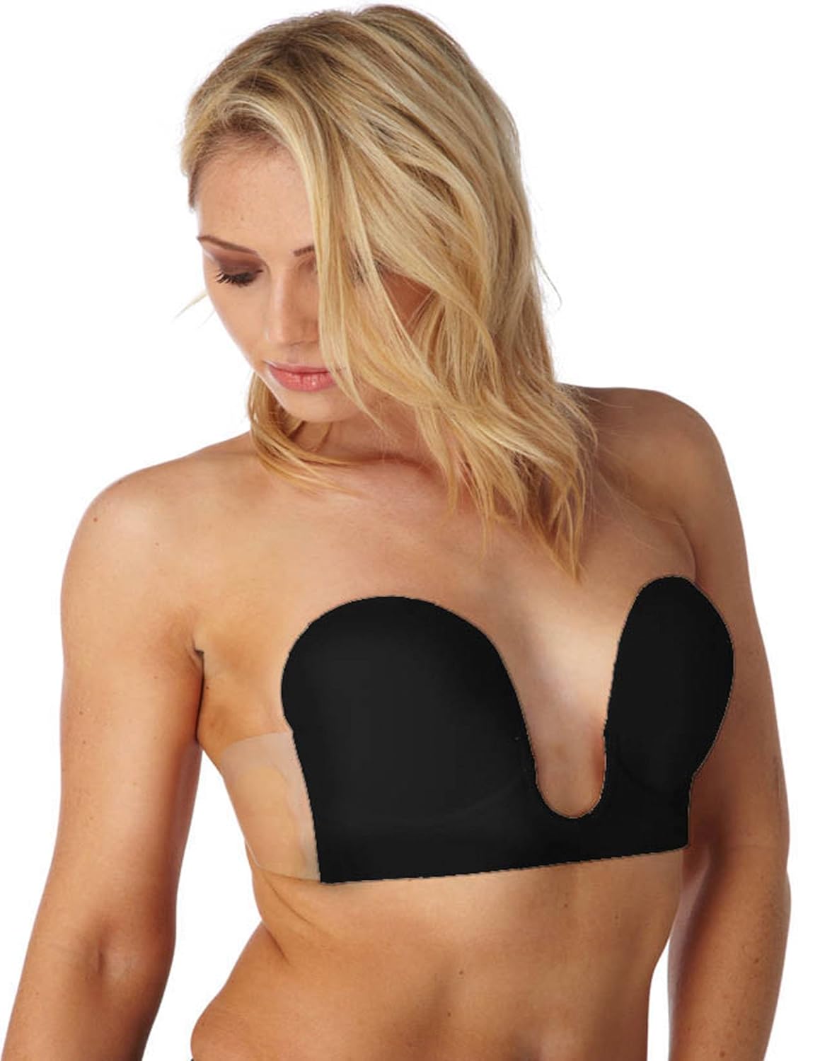 By Wishes Backless Adhesive U Plunge Bra, Strapless Plunge Adhesive Bra