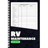 RV Maintenance Log Book: Track Repairs, Essential Checks & Mileage for RV Owners | Service Record Journal with Interior, Exte