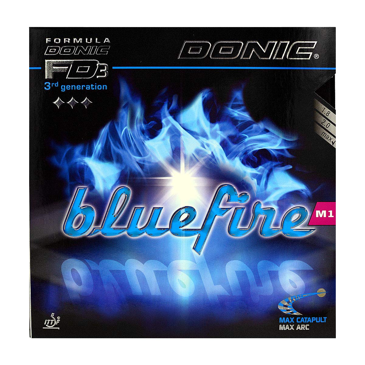 Donic Rubber Bluefire M1, options 2,3 mm, black