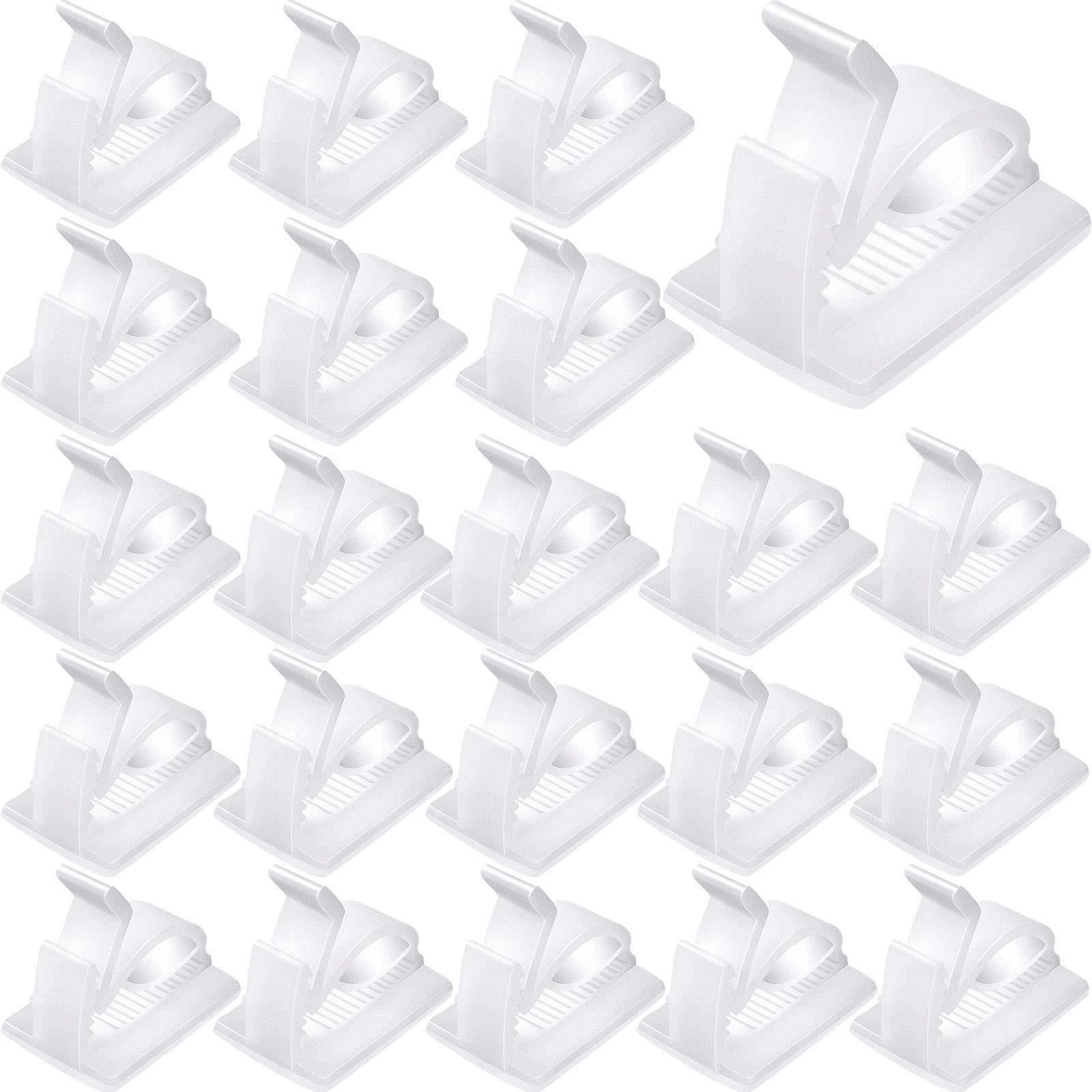 Photo 1 of 120 Pieces Outdoor Cable Clips Adhesive Wire Holder Organizer Cord Management Clips Sticky Cord Holder Cable Hooks Organizers for Christmas Fairy Hanging Light Home Decoration(Large,White)