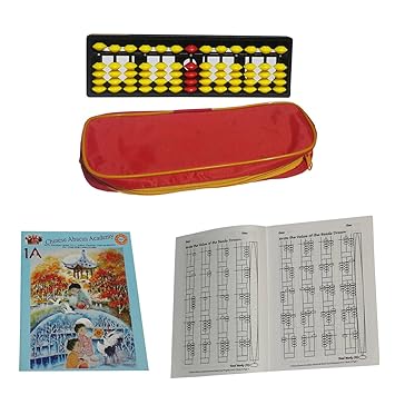 ABIRIA 13 ROD RED AND YELLOW ABACUS KIT WITH POUCH AND TWO WORK BOOKS