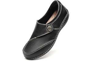 Geoeleph Women's Loafers Casual Slip-Ons Comfort Walking Flats Leather Driving Moccasins